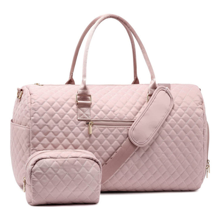 Quilted Travel Duffle Bag Weekender Bag Large Puffer Overnight Bags Soft Puffy Duffel Bag Carry on Gym Bag Lightweight Personal Item Travel Bag for Trips Business Sport Airplane
