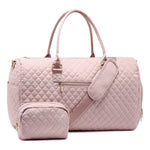 Quilted Travel Duffle Bag Weekender Bag Large Puffer Overnight Bags Soft Puffy Duffel Bag Carry on Gym Bag Lightweight Personal Item Travel Bag for Trips Business Sport Airplane