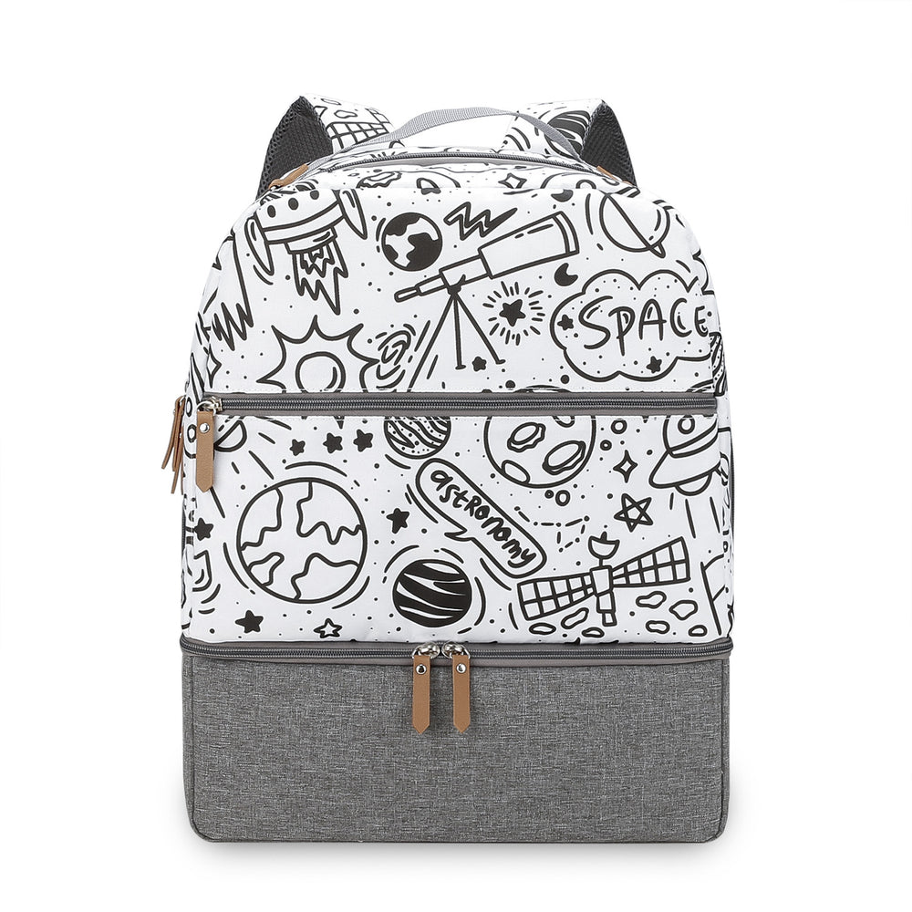 Diaper Bag Backpack - Breast Pump Bag, Removable Cooler Compartment, Double Layer