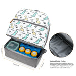 Diaper Bag Backpack - Breast Pump Bag, Removable Cooler Compartment, Double Layer