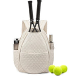 Tennis Bags for Women, Quilted Tennis Racket Bag Backpack for Tennis Racquet, Pickleball, Badminton