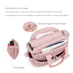 Diaper Tote Quilted Mommy Bag Function Maternity Baby Bag Diaper Changing Messenger with Shoulder Strap Wet Pocket