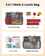 Large Women Lunch Bags, Insulated Adult Lunch Box, Leakproof Cooler Lunch Tote Bag with Storage Pocket. Reusable Lunch Purse for Work, Picnic, Hiking