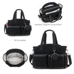 Diaper Tote Quilted Mommy Bag Function Maternity Baby Bag Diaper Changing Messenger with Shoulder Strap Wet Pocket