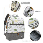 Diaper Bag Backpack - Breast Pump Bag, Removable Cooler Compartment, Double Layer