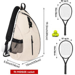 Tennis Bag, Tennis Sling Backpack Crossbody Water Resistant for Men Women, Compatible for Pickleball Badminton Rackets