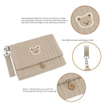 Baby Diaper Bag Organizer Pouches - Waterproof Pod Foldable Diaper Organizer Set, Cute Bear Bag Gift for Baby Shower