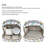 Diaper Bag Backpack - Breast Pump Bag, Removable Cooler Compartment, Double Layer