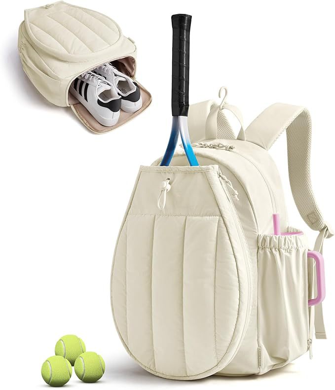 Tennis Gym Bag for Women, Tennis Bag Holds 2 Rackets with Shoe Compartment & Wet Pocket, Sports Duffle Bags fits up to 15.6" Laptop, Women Overnight Weekend Bag