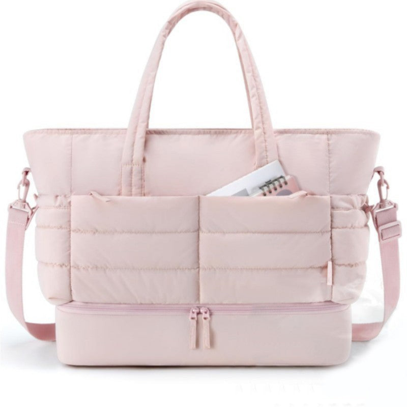 Large travel tote, foldable women's duffel bag, outdoor gym bag, multi-function overnight bag, travel bag