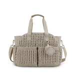 Diaper Tote Quilted Mommy Bag Function Maternity Baby Bag Diaper Changing Messenger with Shoulder Strap Wet Pocket