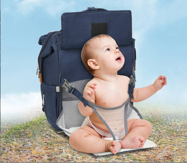 Diaper Bag Backpack - Baby Essentials Travel Tote - Multi-Function Waterproof Diaper Bag - Baby seat bag, Travel Essentials Baby Bag with Stroller Straps - Unisex