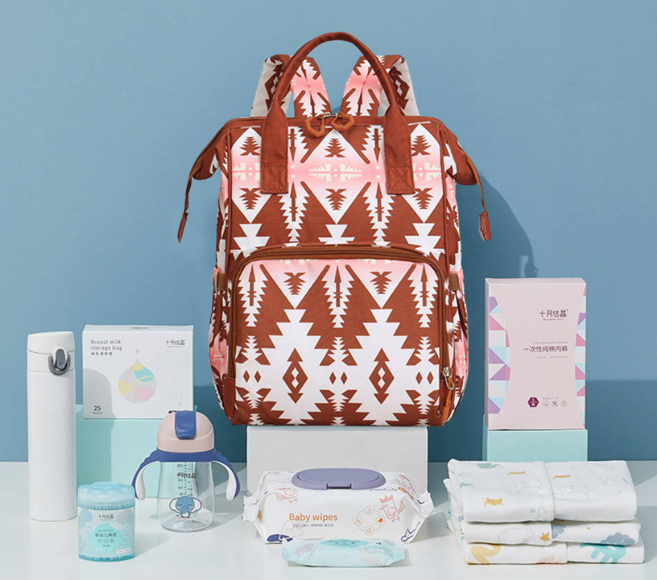 Diaper Bag Backpack Travel Backpack Purses Western Multi-Function Baby Bags for Mom with Waterproof Insulated Pockets