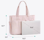 Padded Tote Bag With Bow Casual Quilted Padded Women Shoulder Bags Fit 15.6in Laptop Large Capacity Yoga Gym Bags