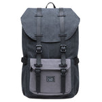 KAUKKO Retro Canvas Backpack for city trips, E5-1 ( Black Grey / 22L ) - kaukko