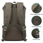 KAUKKO Retro Canvas Backpack for city trips, E5-1 ( Green / 22L ) - kaukko