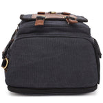 KAUKKO Retro Canvas Backpack Handbag Shoulder Bag Multi-purpose Outdoor Travel Men Backpack, 22L( black ) - kaukko