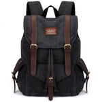 KAUKKO Retro Canvas Bag Outdoor School Backpack Travel Casual Hiking Rucksack ( Black ) – kaukko