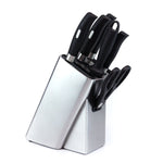 KAUKKO Stainless Steel Knife Holder, Modern Design Knife Block, Universal Knife Storage Organizer, Strong and Durable Knife Holder Counter-top Storage with Scissors-Slot (Knives Not Included) - kaukko