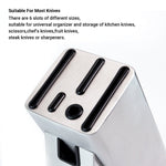 KAUKKO Stainless Steel Knife Holder, Modern Design Knife Block, Universal Knife Storage Organizer, Strong and Durable Knife Holder Counter-top Storage with Scissors-Slot (Knives Not Included) - kaukko