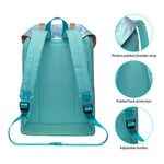 KAUKKO Travel Casual Rucksack Laptop Daypack, EP6-11 ( Blue Green / 11.8L ) - kaukko