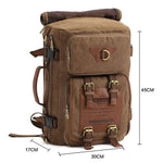 KAUKKO Vintage Canvas Backpack Handbag Shoulder Bag Multi-purpose Outdoor Travel Men Backpack, 22L ( Khaki ) - kaukko