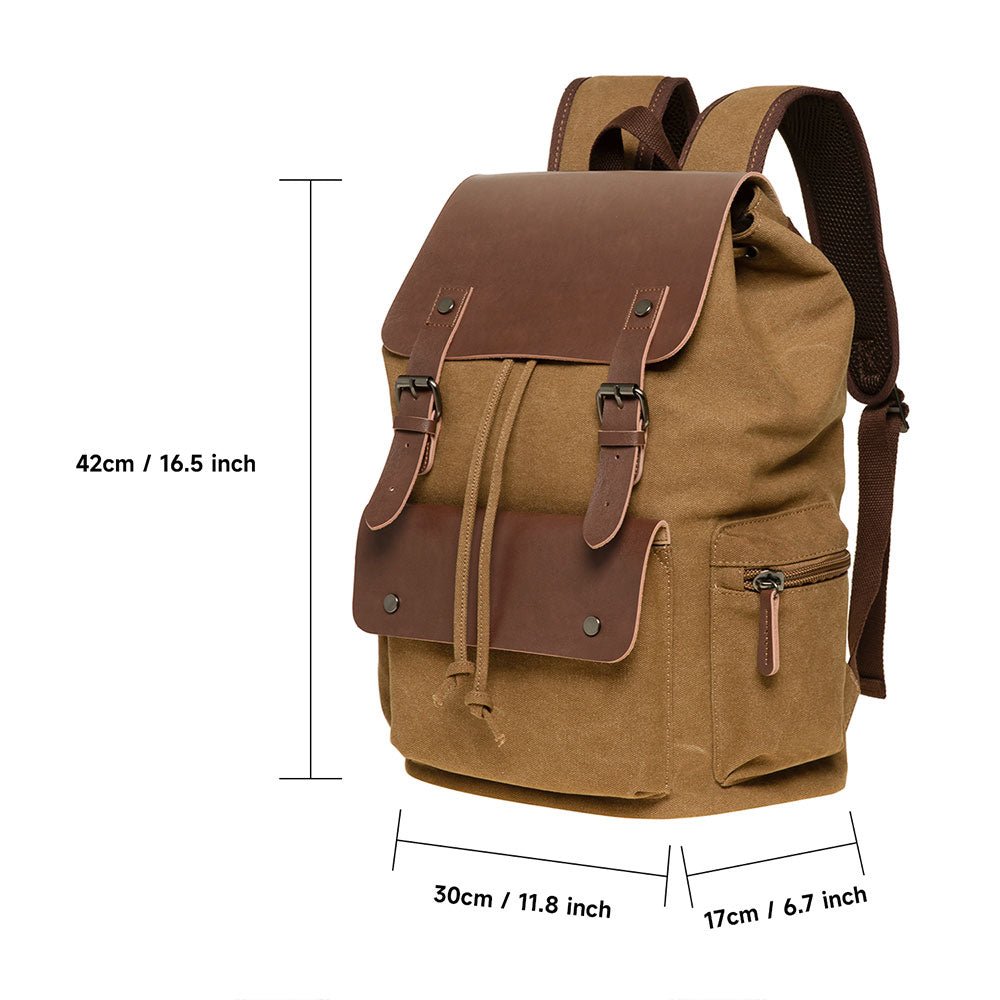 KAUKKO Vintage Canvas Backpack-Large Capacity, Multi-Functional Durable ...