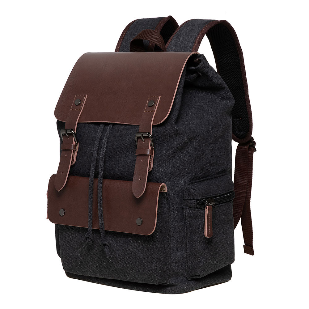 KAUKKO Vintage Canvas Backpack-Large Capacity, Multi-Functional Durable Outdoor Rucksack, 20L - kaukko