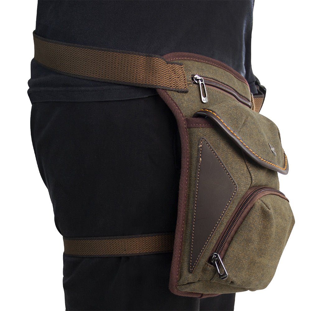 KAUKKO Vintage Canvas Leg Bag for Men Women Perfect for Cycling, Motorcycling and Hiking - kaukko