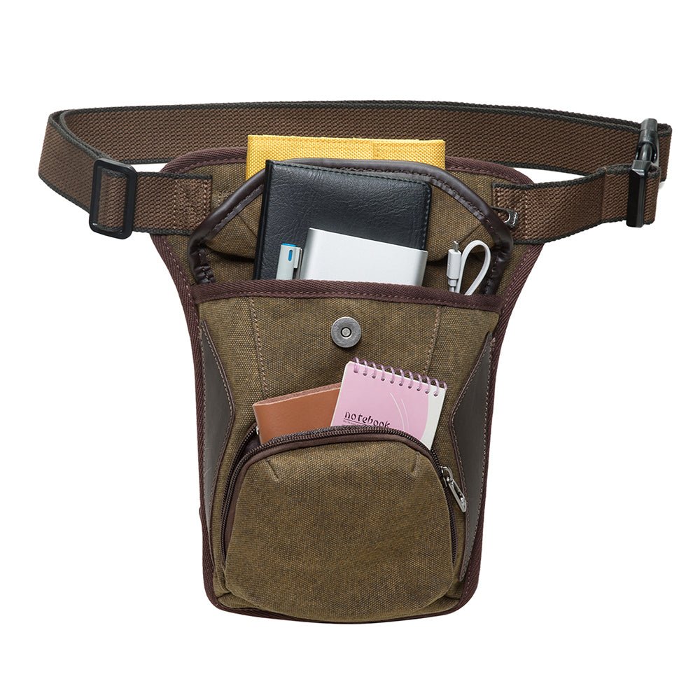 KAUKKO Vintage Canvas Leg Bag for Men Women Perfect for Cycling, Motorcycling and Hiking - kaukko