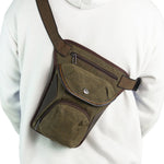 KAUKKO Vintage Canvas Leg Bag for Men Women Perfect for Cycling, Motorcycling and Hiking - kaukko