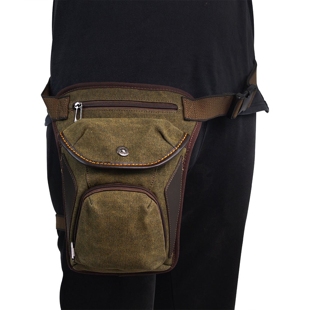 KAUKKO Vintage Canvas Leg Bag for Men Women Perfect for Cycling, Motorcycling and Hiking - kaukko