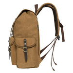 KAUKKO Vintage Casual Canvas and Leather Rucksack Retro Backpack for School Work Travel Hiking - kaukko