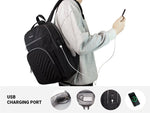 KAUKKO Women Laptop Backpacks for 14" Notebook Casual Computer Bag Stylish Pattern Daypack for Work Travel Business - kaukko