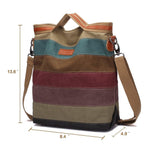 KAUKKO Women Multi-colored canvas stripe tote bag - kaukko