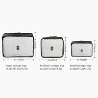 KAUKKO 7 Set Packing Cubes, Travel Luggage Organizers with Laundry Bag & Shoe Bag (PURITY GREY)