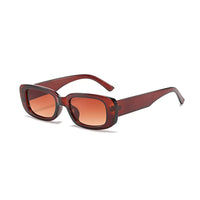 KAUKKO Rectangle Sunglasses for Women Retro Driving Glasses 90’s Vintage Fashion Narrow Square Frame UV400 Protection Dark brown