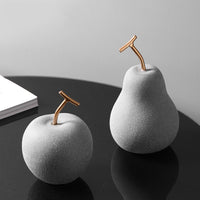KAUKKO Orchard Ceramic Pear Decorate for Display on Bookshelf, Living Room, Dining Room, Home Office