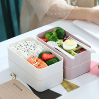 KAUKKO Premium Bento Lunch Box in 3 Modern Colors - 2 Compartments, Leak-proof - Includes Divider, Cutlery & Chopsticks - 40oz Japanese Bento Box for Adults & Kids - Zero Waste & Food-Safe Black