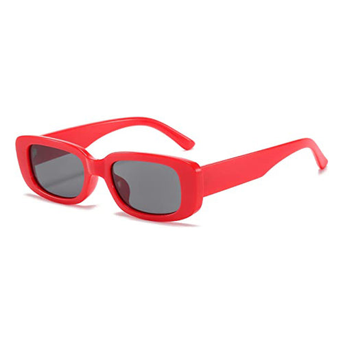 KAUKKO Rectangle Sunglasses for Women Retro Driving Glasses 90’s Vintage Fashion Narrow Square Frame UV400 Protection Red