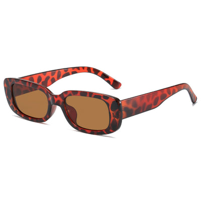 KAUKKO Rectangle Sunglasses for Women Retro Driving Glasses 90’s Vintage Fashion Narrow Square Frame UV400 Protection Leopard print