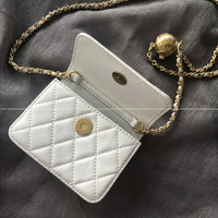 KAUKKO Fashion Diamond pattern Women Bag Chain Messenger Bag White