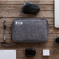 KAUKKO Portable Cord Organizer, Travel Organizer Bag for Cable Storage, Cord Storage and Electronics Accessories Charger Organizer grey