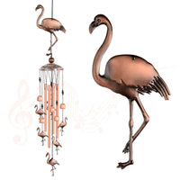 KAUKKO Flamingo Wind Chimes, Copper Wind Chimes, Garden Decor, Gifts for Women, Gifts for mom, Wind Chimes Outdoor, Memorial Wind Chimes, Wind Bell
