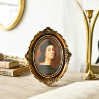 KAUKKO Vintage Oval Picture Frame 7 inch Antique Photo Frame Table Top Display and Wall Hanging Home Decor