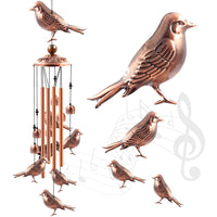 KAUKKO Bird Wind Chimes, Copper Wind Chimes, Garden Decor, Gifts for Women, Gifts for mom, Wind Chimes Outdoor, Memorial Wind Chimes, Wind Bell