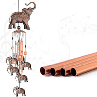 KAUKKO Elephant Wind Chimes, Copper Wind Chimes, Garden Decor, Gifts for Women, Gifts for mom, Wind Chimes Outdoor, Memorial Wind Chimes, Wind Bell