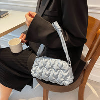 KAUKKO Fashion Women Shoulder Bags Solid Color Messenger Bag Blue