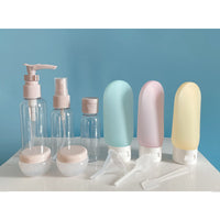 KAUKKO full set 11 pcs Portable Travel Bottles Set PET Press type Bottles Set