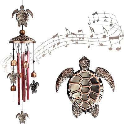 KAUKKO Sea turtle Wind Chimes, Copper Wind Chimes, Garden Decor, Gifts for Women, Gifts for mom, Wind Chimes Outdoor, Memorial Wind Chimes, Wind Bell